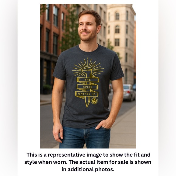 Atlanta United FC The Spike Unites Us Tee Mens L Gray Soccer Publix MLS - Picture 6 of 6